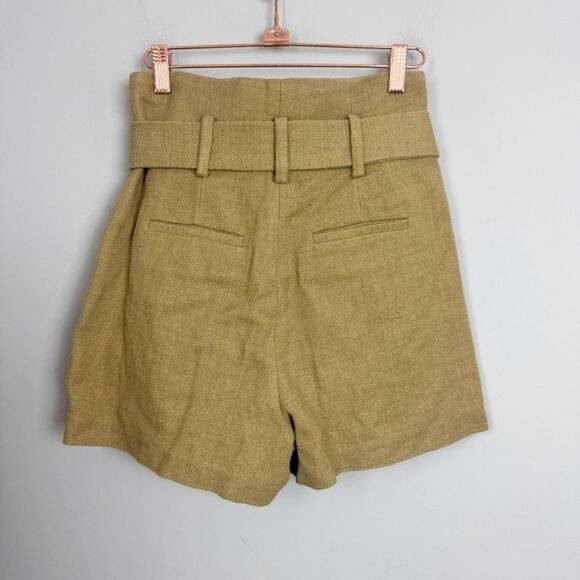 BA&SH | NEW The Nyle Tan High-Waisted Shorts with Belt Women’s Size X-Small - Picture 12 of 15